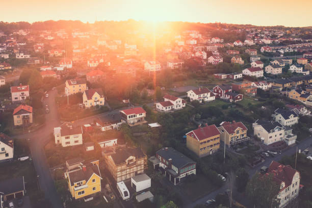 istock Large hillside residential area at sunset 2017288572
