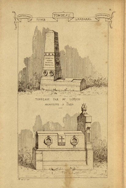 istock Vintage illustration Funerary architecture, Tombs, Gravestones, History of architecture, decoration and design, art, French, Victorian, 19th Century 2017307878