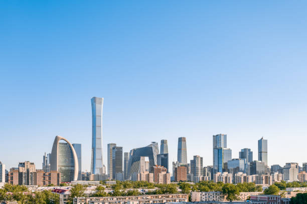 istock High angle view of Beijing International Trade CBD Building Complex, China 2017313001