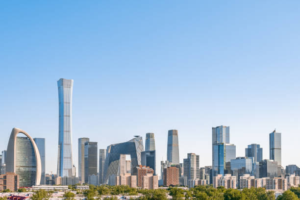 istock High angle view of Beijing International Trade CBD Building Complex, China 2017313003