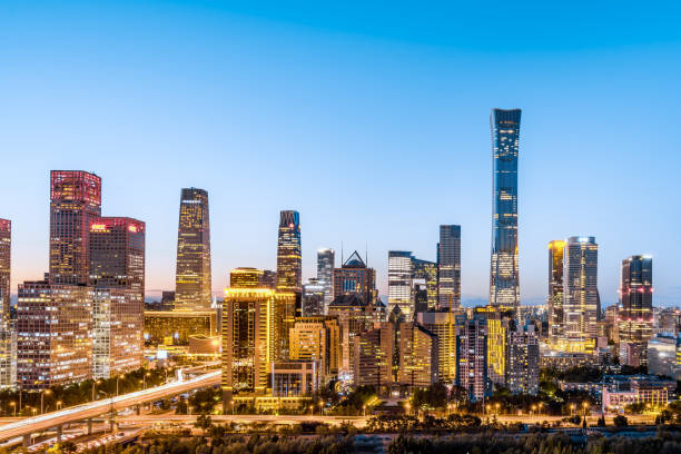 istock High View Night Scenery of Beijing CBD Building Complex in China 2017318154