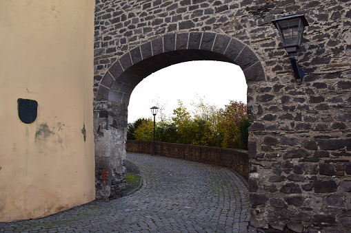 Mayen, Germany - 11/06/2024: arch gate at the castle