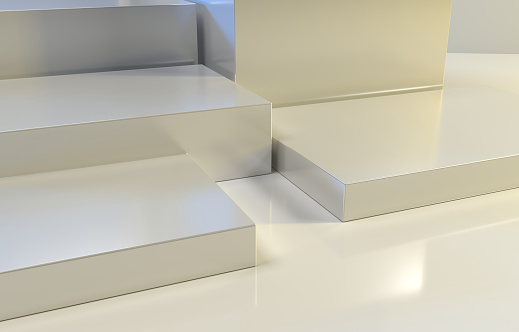 Rectangular shape podium for present your products and packaging. 3D rendered.