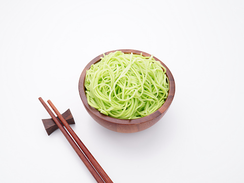 Jade noodles food on a white background