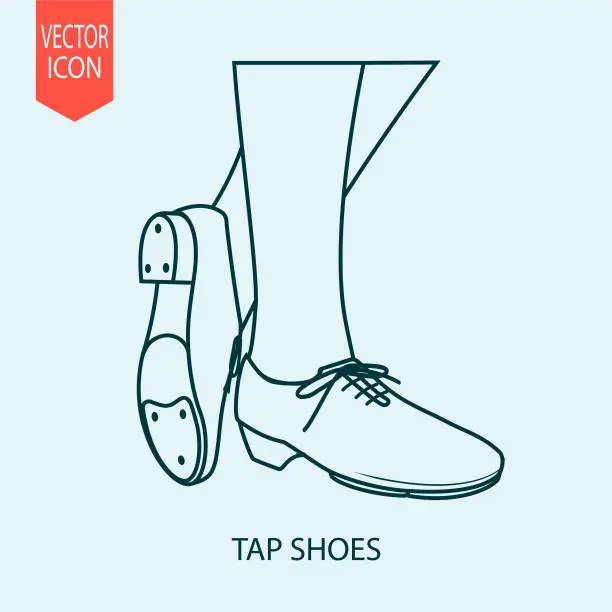 Vector illustration of illustration of Oxford style tap shoes design flat illustration