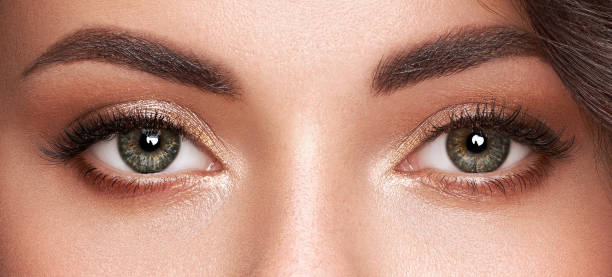 istock Beautiful female eyes with long eyelashes 2017373384