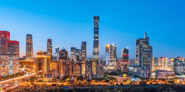 istock High View Night Scenery of Beijing CBD Building Complex in China 2017376526