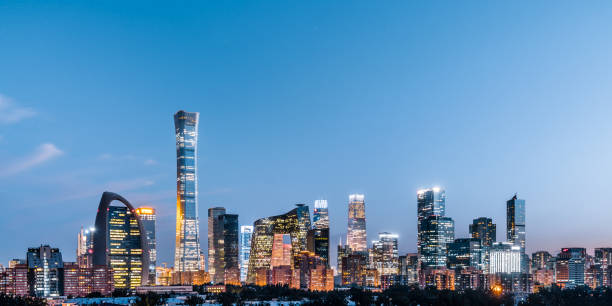 istock High View Night Scenery of Beijing International Trade CBD Building Complex, China 2017380195