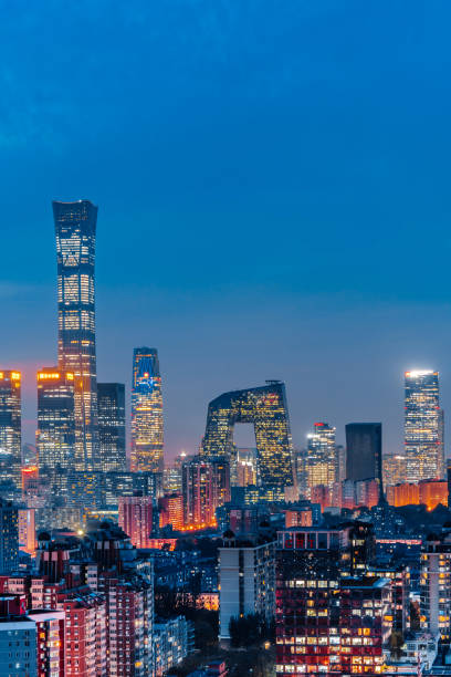 istock High View Night Scenery of Beijing International Trade CBD Architecture Complex in China 2017401431