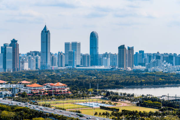 istock Wanlv Park and Guomao CBD complex in Haikou, Hainan, China 2017412794