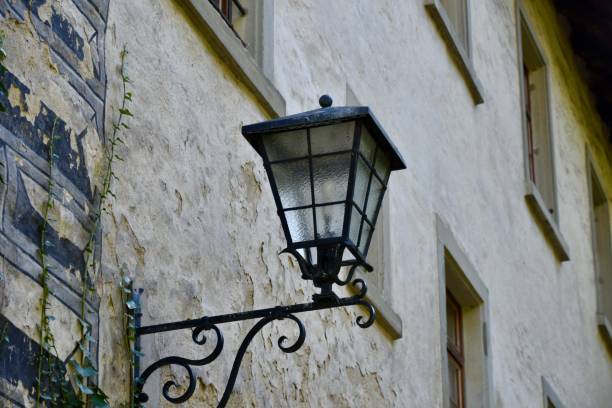 istock Vintage Streetlight in Southern German Village 2017421683