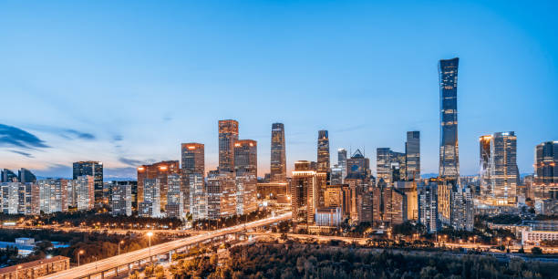 istock High View Night Scenery of Beijing CBD Building Complex in China 2017472568