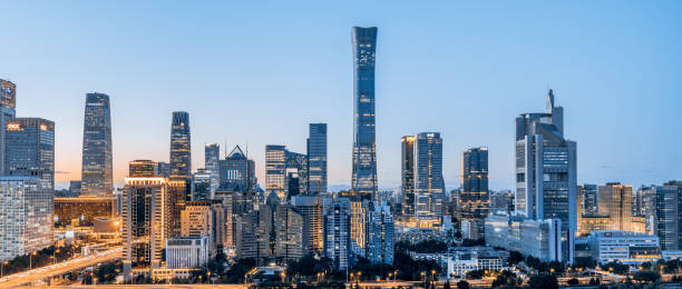 istock High View Night Scenery of Beijing CBD Building Complex in China 2017473602