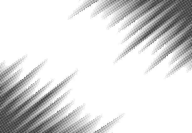 Vector illustration of Halftone corner speed waves background