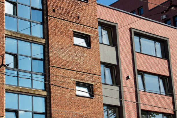 istock Windows of an old multistorey building 2017532448