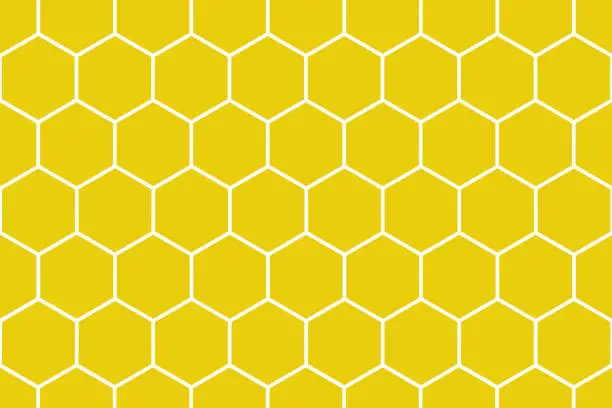 Vector illustration of A seamless pattern: yellow honeycomb background