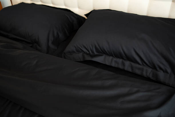 istock black satin linen on pillows and blanket 2017557915