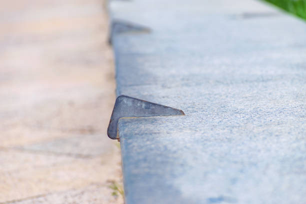 istock Anti-skateboarding devices on a stone fence. Anti roller spike 2017630618