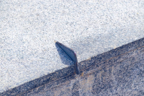 istock Anti-skateboarding devices on a stone fence. Anti roller spike 2017631057