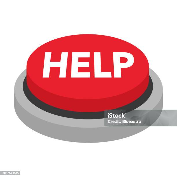Help Button In House Help Button In Flat Design On White Background Stock Illustration ...