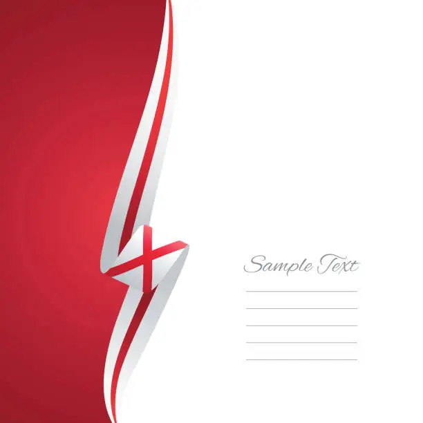 Vector illustration of Alabama flag ribbon left side brochure cover vector