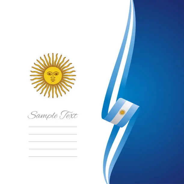 Vector illustration of Argentina flag ribbon right side brochure cover vector