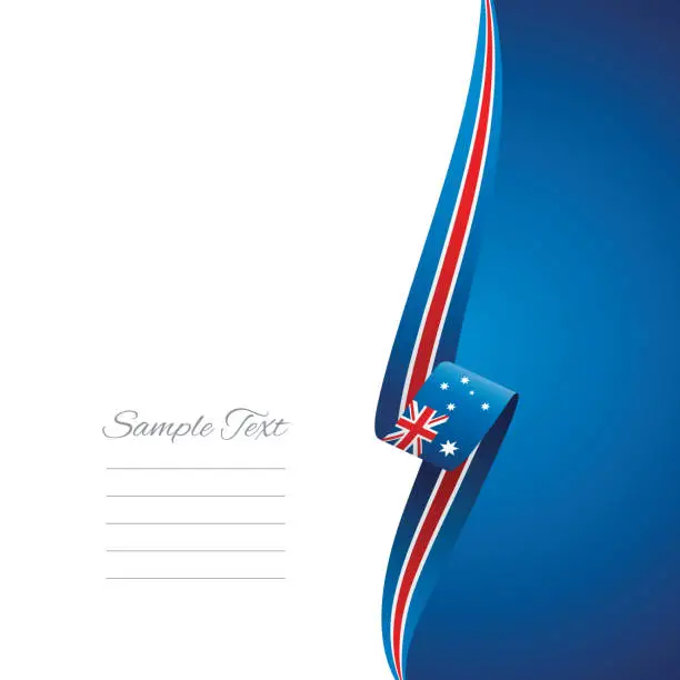 Vector illustration of Australia flag ribbon right side brochure cover vector