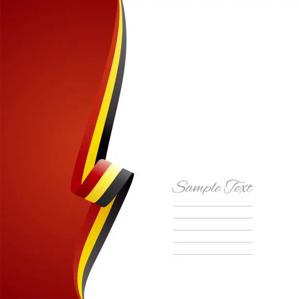 Vector illustration of Belgium flag ribbon left side brochure cover vector
