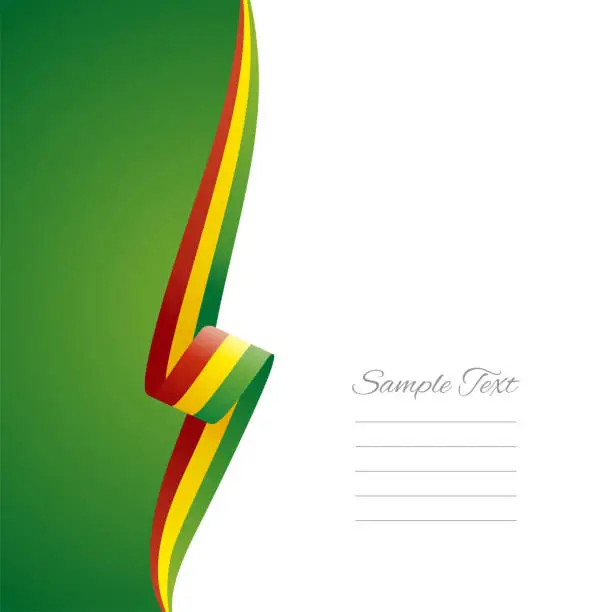 Vector illustration of Bolivia flag ribbon left side brochure cover vector