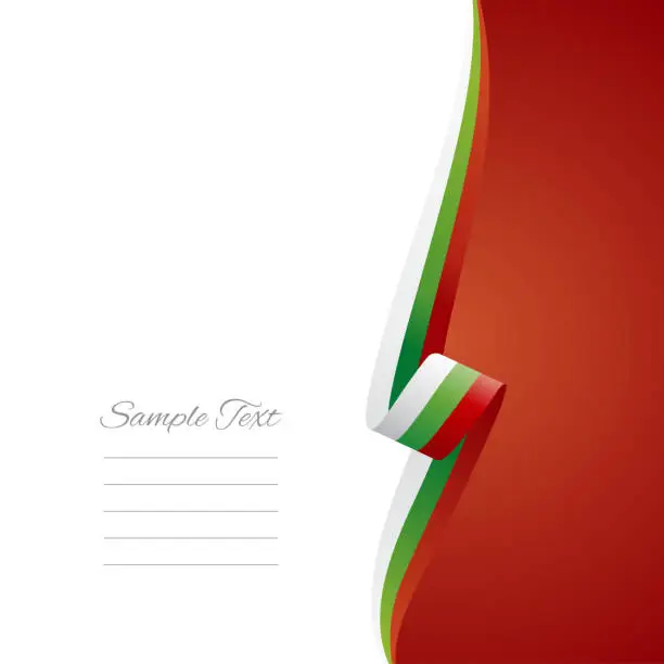 Vector illustration of Bulgaria flag ribbon right side brochure cover vector