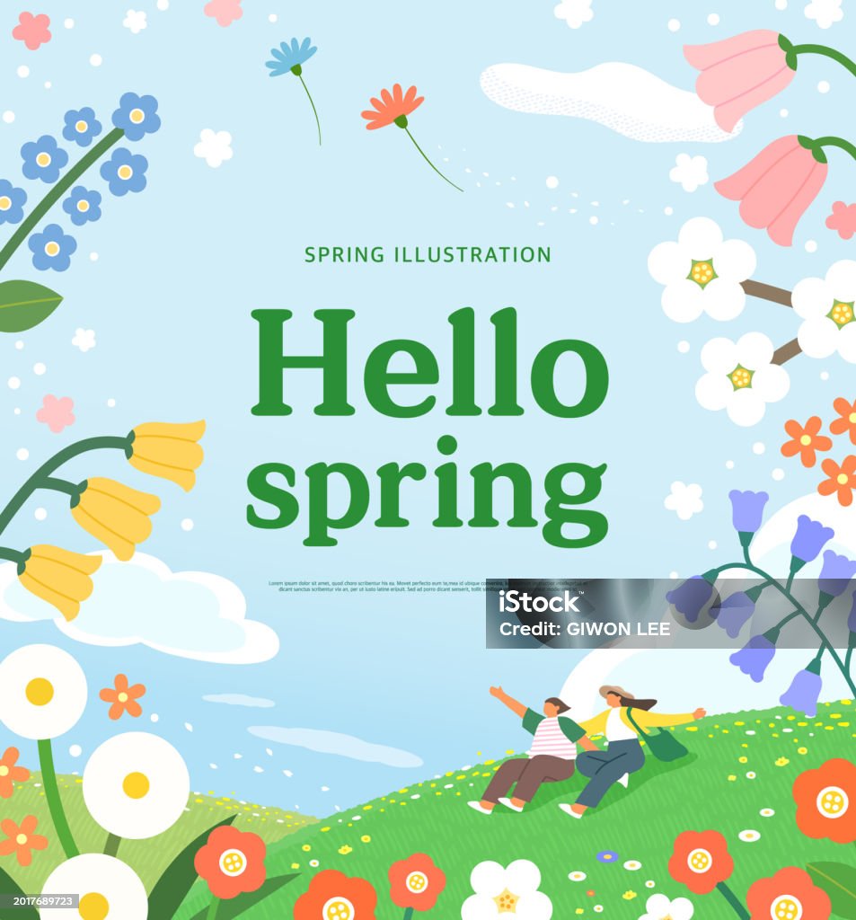 Spring Emplate Spring Template Stock Illustration - Download Image Now - Landscape ...