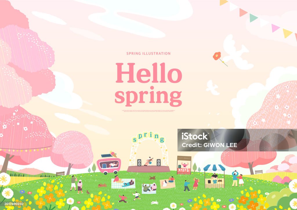 Spring Emplate Spring Template Stock Illustration - Download Image Now - Springtime ...