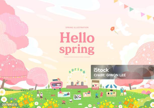 Spring Stock Image Pdf Spring Template Stock Illustration - Download Image Now - Springtime ...