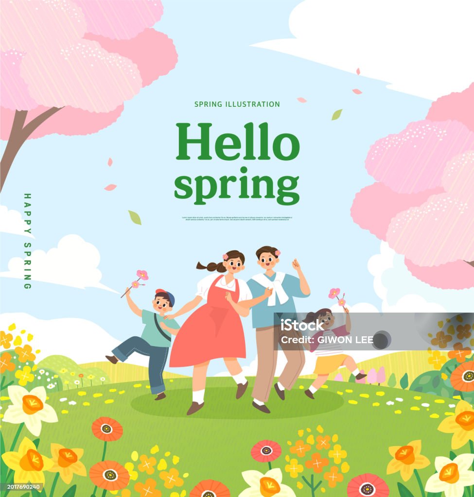 Spring Template Stock Illustration - Download Image Now - Adult, Border ...