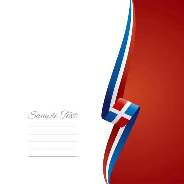 Vector illustration of Dominican Republic flag ribbon right side brochure cover vector