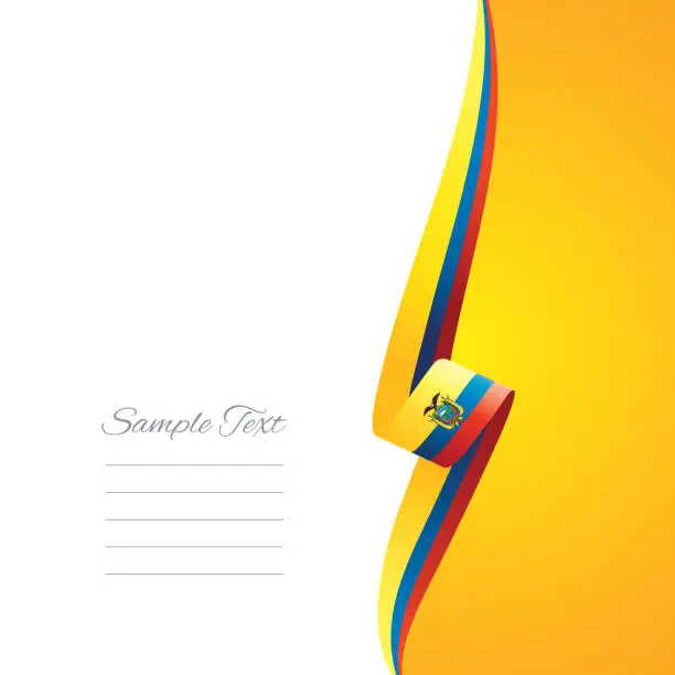 Vector illustration of Ecouador flag ribbon right side brochure cover vector