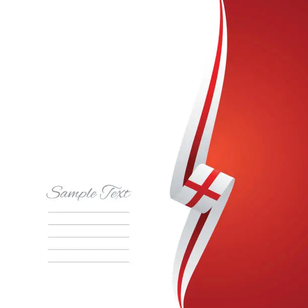 Vector illustration of England flag ribbon right side brochure cover vector