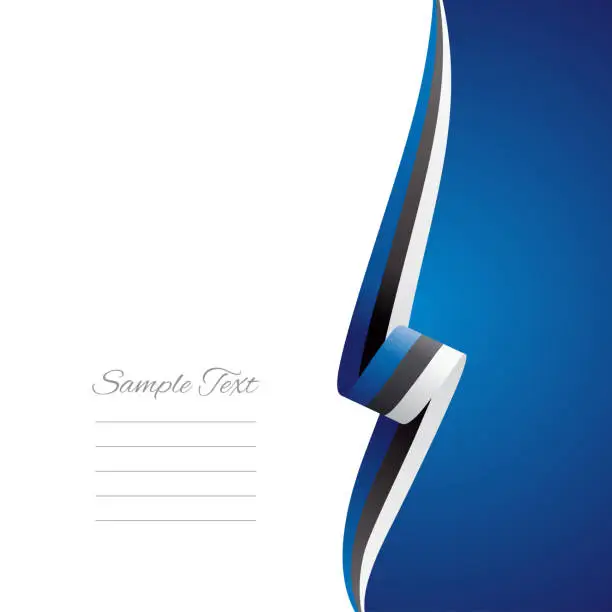 Vector illustration of Estonia flag ribbon right side brochure cover vector
