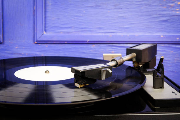 istock Close up of vintage turntable vinyl record player 2017700301