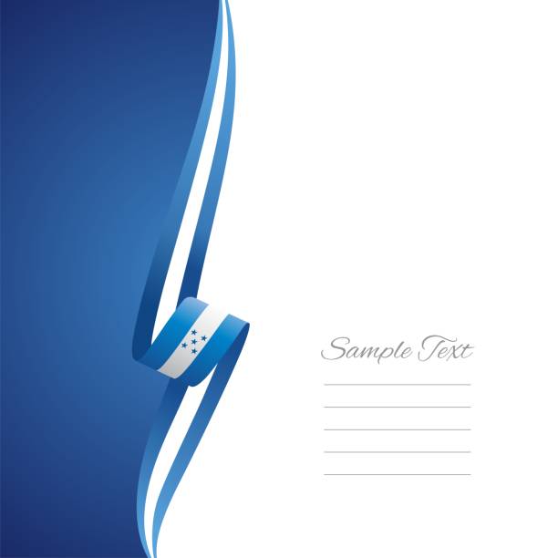 flaga hondurasu wstążka lewa strona broszury okładka wektor - ribbon powder blue isolated on white isolated stock illustrations