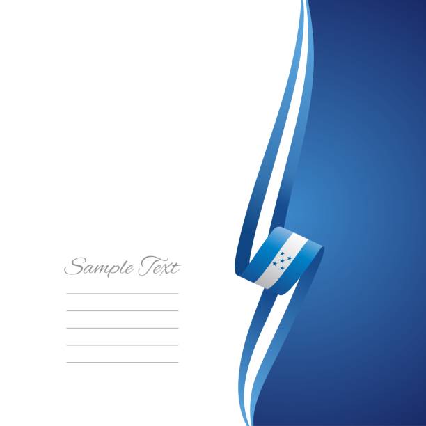 flaga hondurasu wstążka prawa strona broszura okładka wektor - ribbon powder blue isolated on white isolated stock illustrations