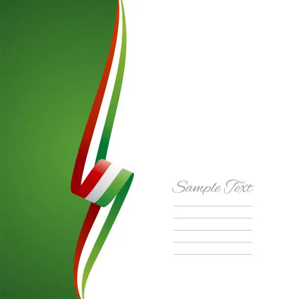 Vector illustration of Hungary flag ribbon left side brochure cover vector