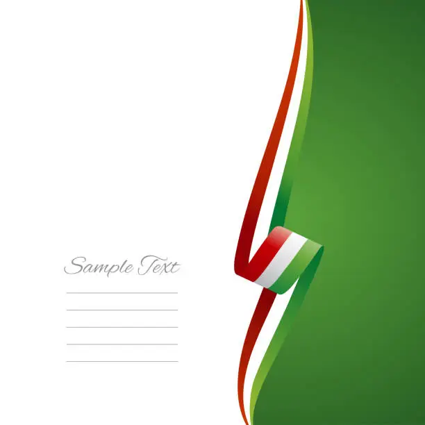 Vector illustration of Hungary flag ribbon right side brochure cover vector