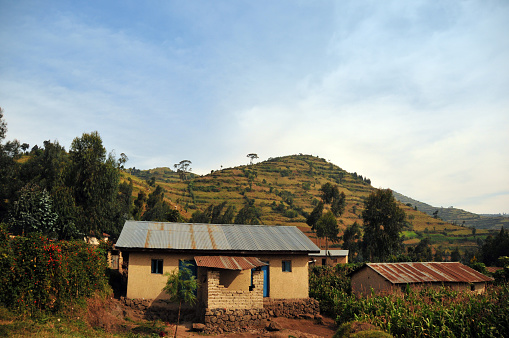 Bigogwe, Nyabihu District, Western Province, Rwanda: Rwandan rural life - vernacular architecture of the highlands.