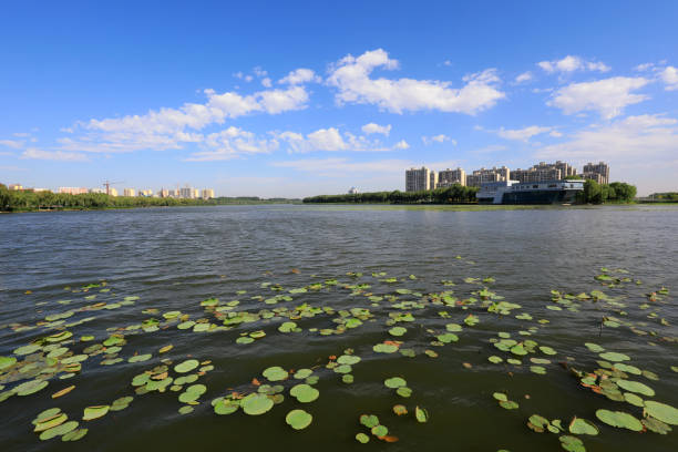Waterfront city scenery, North China