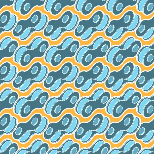 Vector illustration of Bicycle chain pattern seamless. Vector background