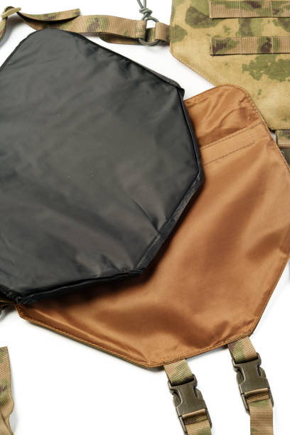 istock Close up of tactical bulletproof vest on white background 2017764792
