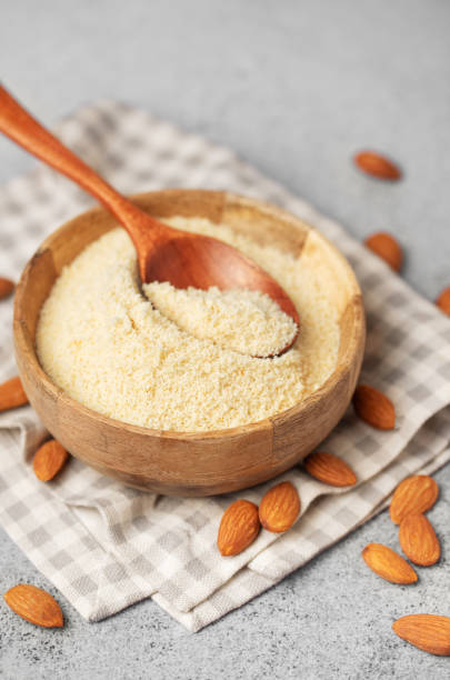 istock Fresh almond flour in a  bowl and almonds 2017765457