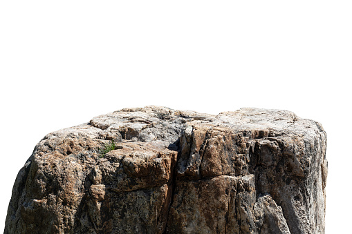 Large rock isolated on white background,Cut out,convenient for matte painting