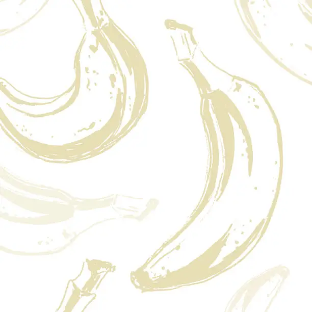Vector illustration of banana in sketch style, poster design.